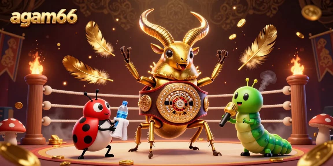 Experience the thrill with agam66 in this vibrant 3D casino battle illustration showcasing epic moments