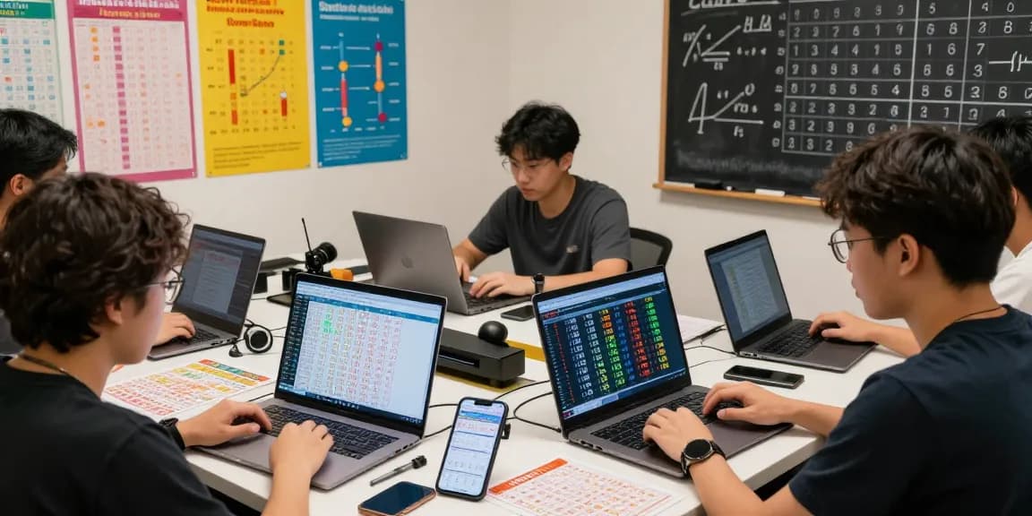 Toto macau enthusiasts analyzing live draw data and strategies in an engaging workspace.