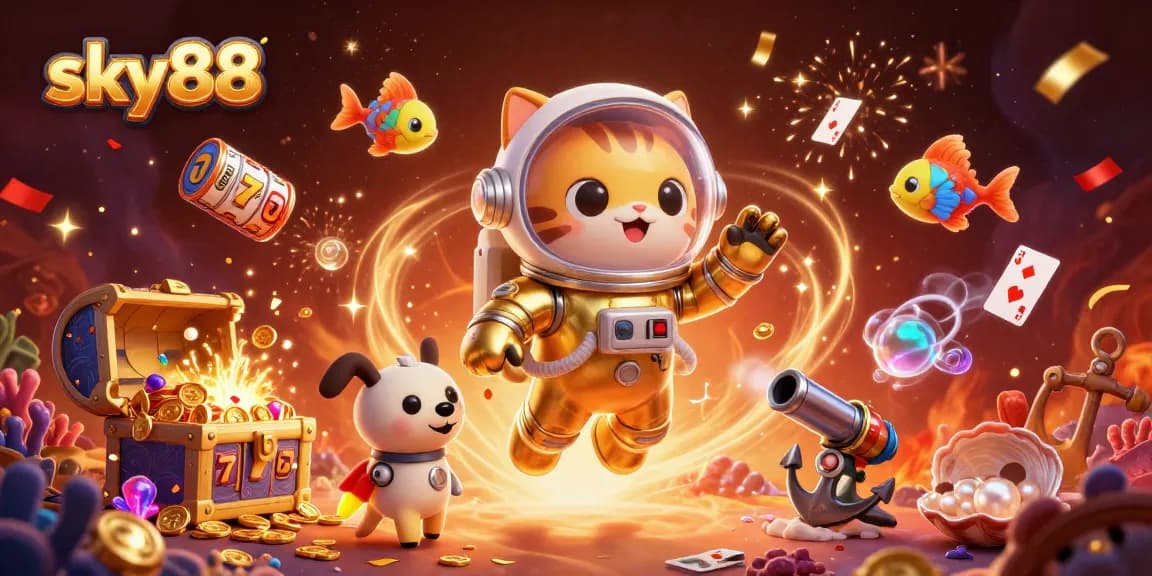 Experience thrilling wins at sky88 with vibrant slot games and captivating casino scenes.