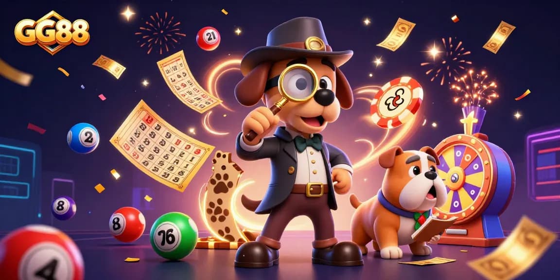 Experience the thrill of winning with GG88's vibrant gaming elements and characters in an exciting casino environment.