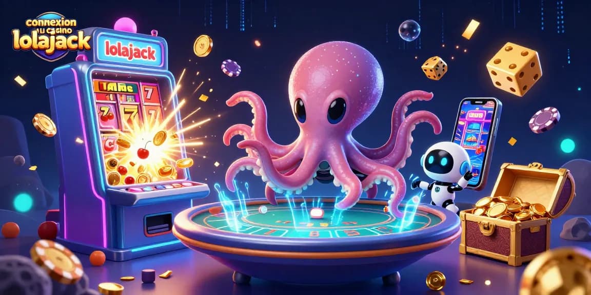 Experience the excitement of connexions au casino lolajack with this vibrant 3D casino illustration.