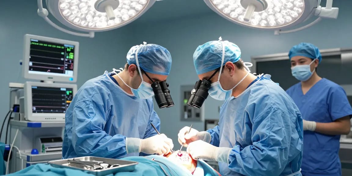 Brain surgery performed by a skilled surgical team, showcasing precision and advanced techniques in beyin ameliyatı.