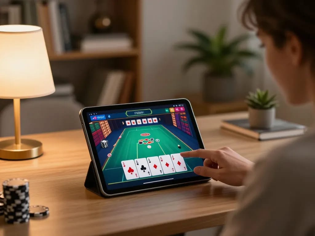 Experience the excitement of online gaming with 888now on a tablet at home.