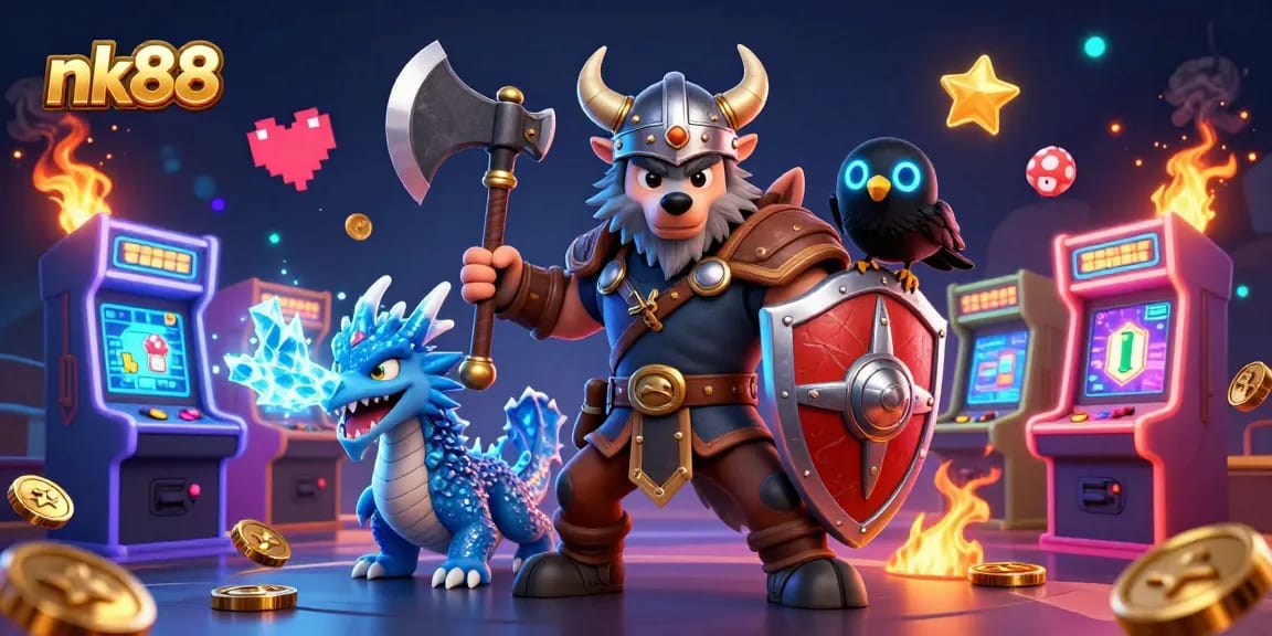 Experience the thrilling gameplay of nk88 with vibrant characters and engaging casino elements.