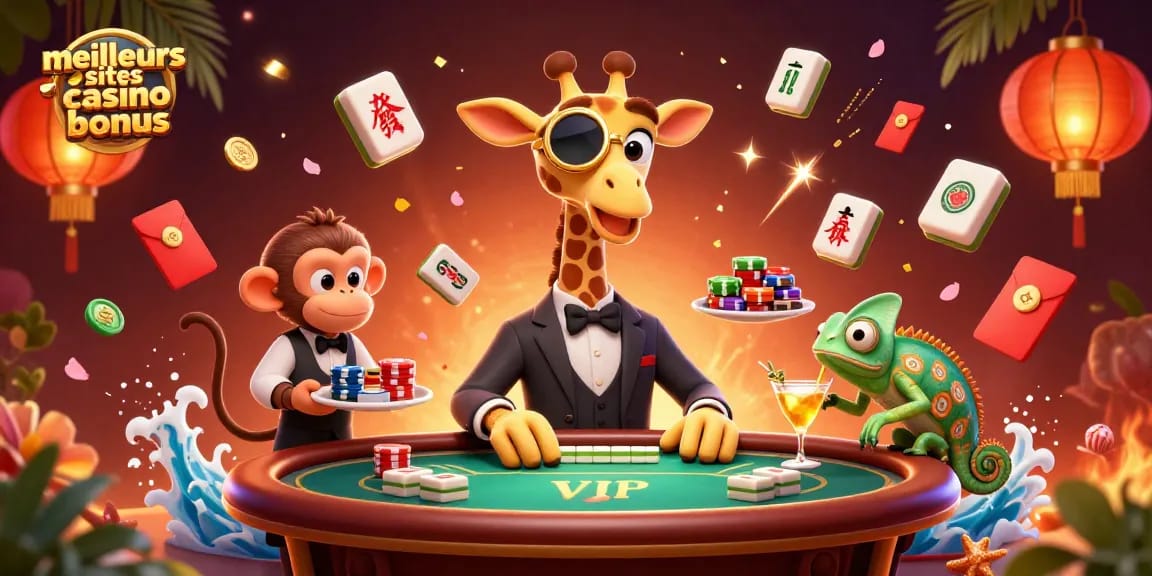 Découvrez les meilleurs sites casino bonus avec une girafe joueur, un valet malicieux et un barman épatant.