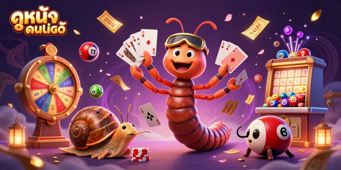 Experience ดูหนังออนไลน์ with vibrant characters in a dynamic gambling scene filled with lottery elements.