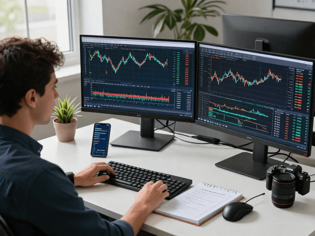 使用MetaTrader 5进行交易的专业交易员在动态工作空间中进行分析