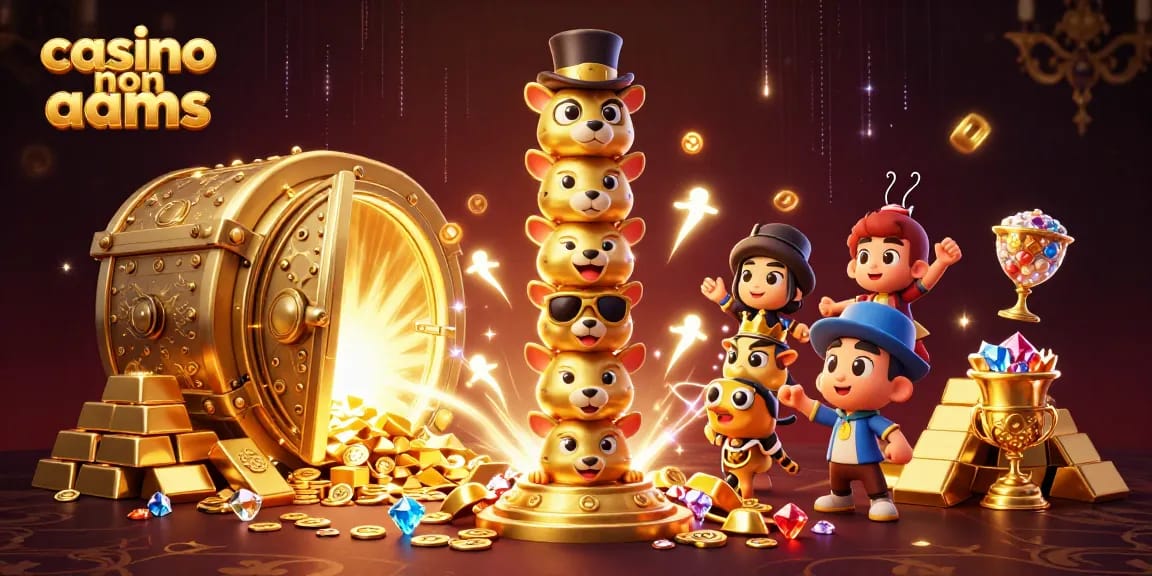 Gioca nei casino non AAMS con il totem dorato circondato da tesori scintillanti e vibrazioni positive.