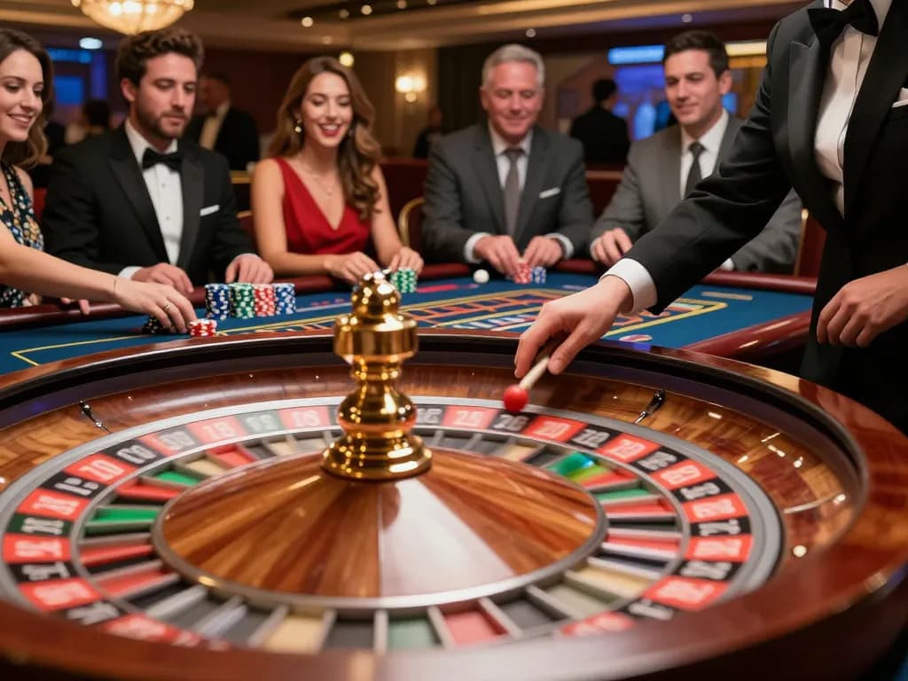 Experience the excitement of onbet roulette gameplay with players engaged in betting and anticipation.