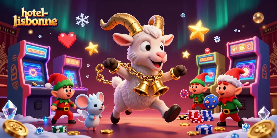 Engage in thrilling gameplay at hotel-lisbonne with Krampus, angel mouse, and elf gremlins.