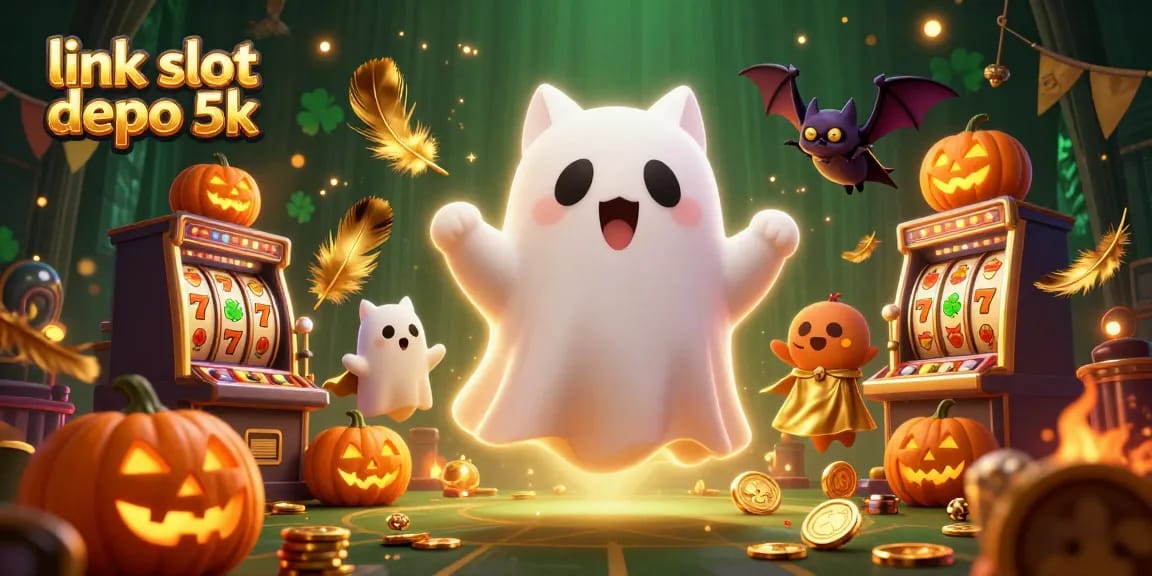 Engage with the immersive experiences of link slot depo 5k at a haunted casino with vibrant characters.