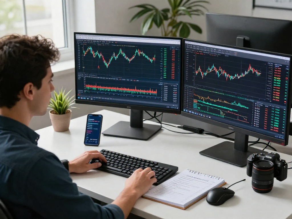 使用MetaTrader 5进行交易的专业交易员在动态工作空间中进行分析