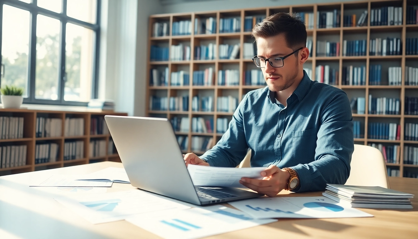 Browse around this site to see a chartered accountant working focused in a professional office.