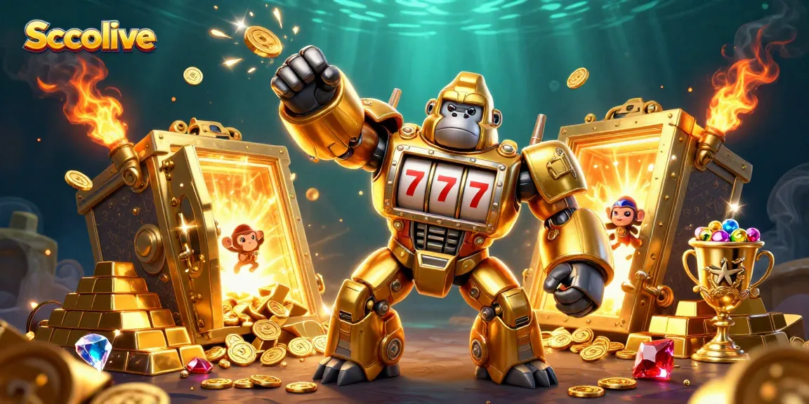 Socolive showcases a dynamic 3D gorilla mech with slot elements, capturing the excitement of online betting.