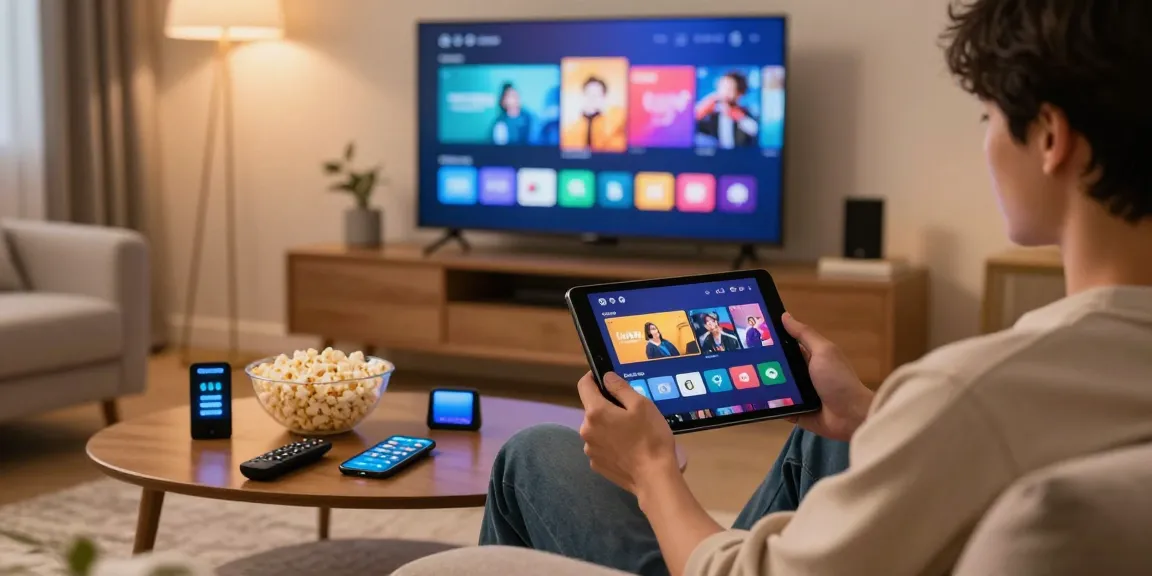 Premium Iron TV streaming experience in a cozy living room atmosphere with vibrant HD display