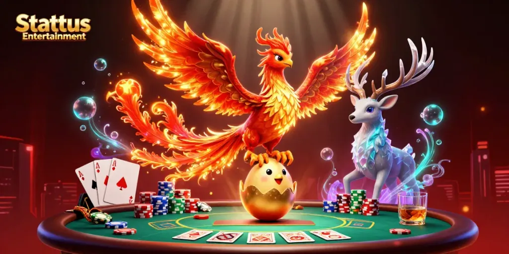 Experience thrilling gameplay with Stattus Entertainment as vibrant characters engage in a dynamic poker scene.