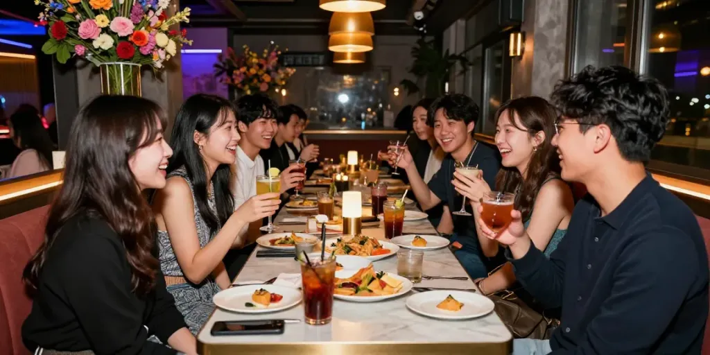 강남 구구단에서 친구들과 함께하는 사교 모임