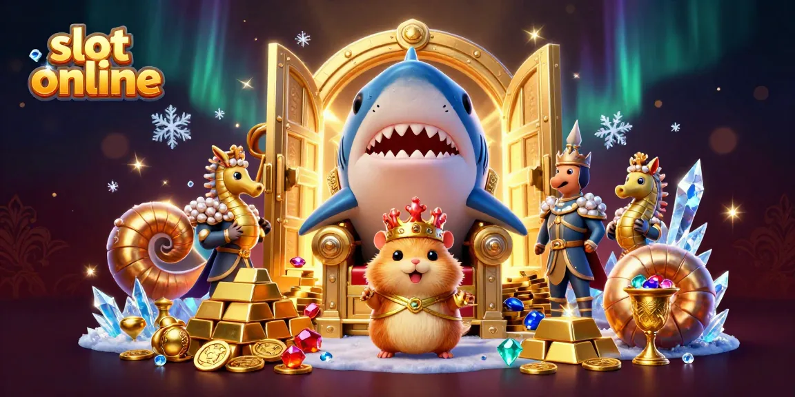 Engage in slot online excitement with a vibrant, dynamic scene featuring a hamster king and treasures.
