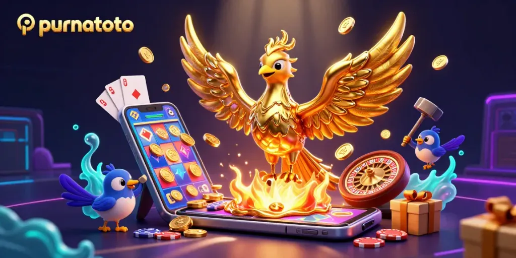 Purnatoto: Menangkan jackpot dengan phoenix emas dan permainan slot seru lainnya.