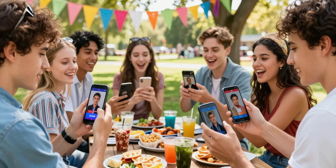 Friends discovering who they resemble among celebrities using a celebrity i look like app.