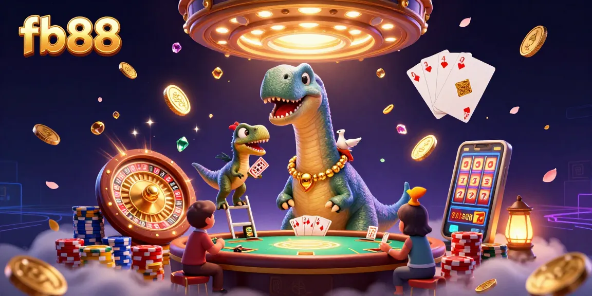 Engage in thrilling fb88 casino action with a colorful, animated gambling scene.