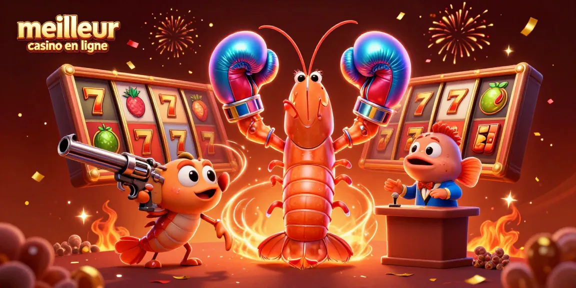 Jouez au meilleur casino en ligne avec des personnages 3D captivants entourés de machines à sous et de récompenses scintillantes.